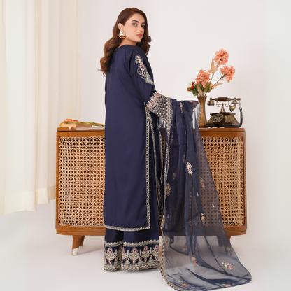 UA-63 Embroidered Viscose Linen 3 Pc Pakistani Dress | Ready to wear | UMNAA