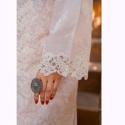 KC-1443 Embroidered Chikankari Cambric Cotton Dress Ready to Wear 3 Pc - Karma Collection