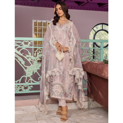 UTT-03 Embroidered Luxury Chiffon 3 Pc Pakistani Dress | Ready to wear | Traditional Thread
