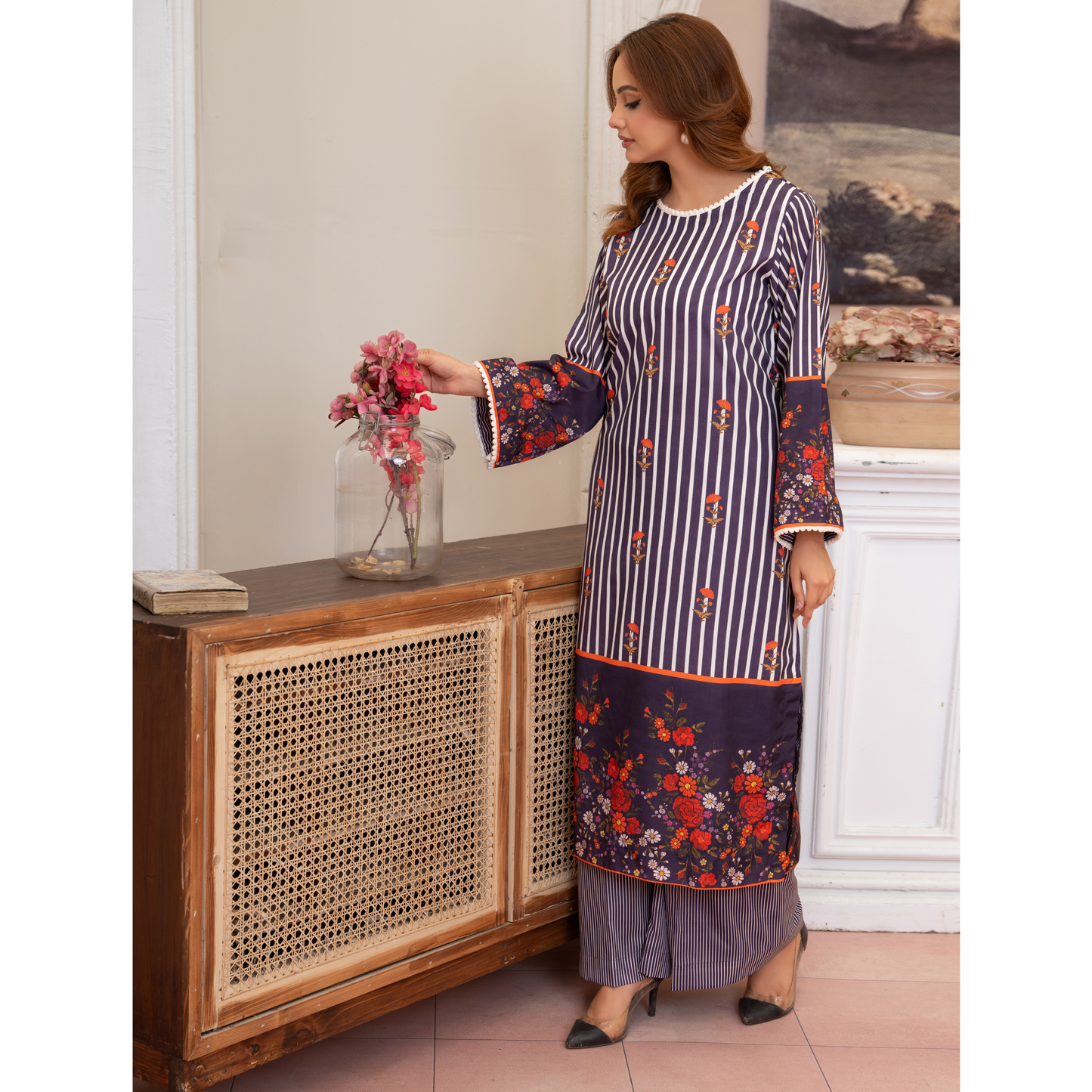 RA-16 2 Printed Silk Pakistani Co-Ords Set | Ready to Wear | Raniya.h