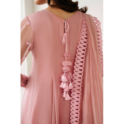UA-97 Luxury Embroidered Chiffon Frock Collection 3 Pc | Ready to Wear | Umnaa