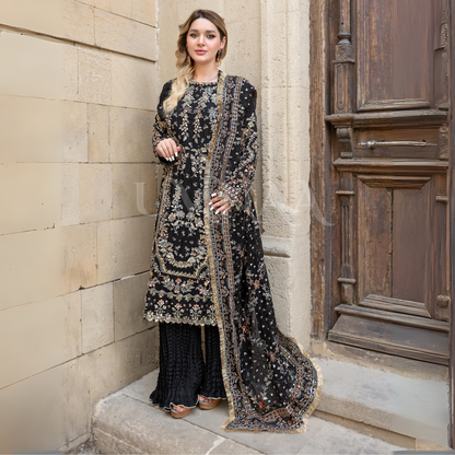 UA-115 Luxury Embroidered Festive Chiffon Collection | Ready to Wear | Umnaa
