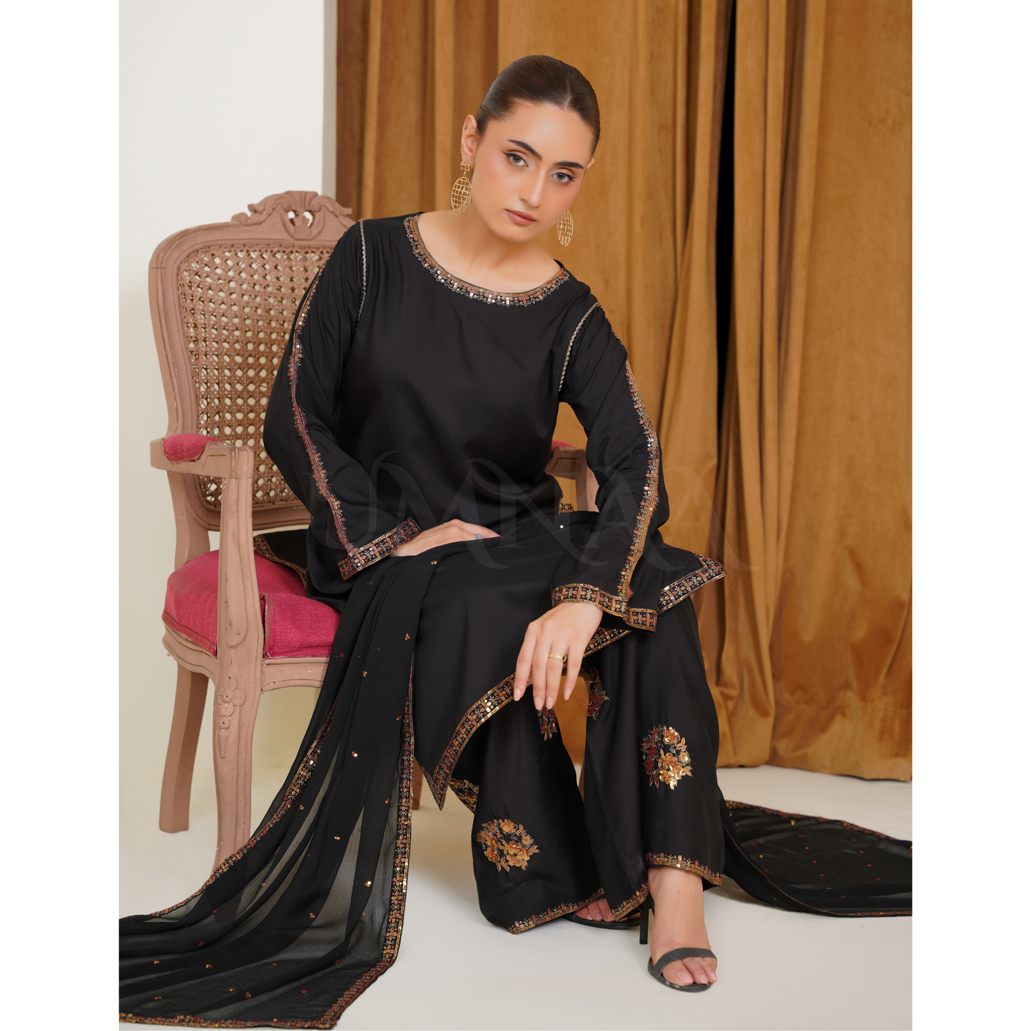 UA-117 Embroidered Viscose Collection | Ready to Wear | Umnaa