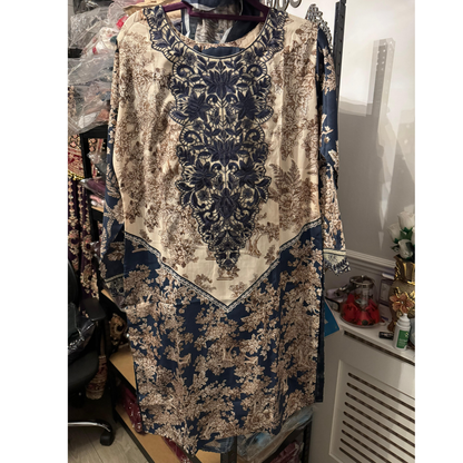 UA-121 Embroidered Printed 3 Pc Winter Collection by Umnaa