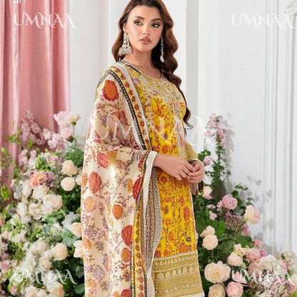 UA-131 Embroidered Viscose Linen 3 Pc | Ready to Wear | Asian Clothes