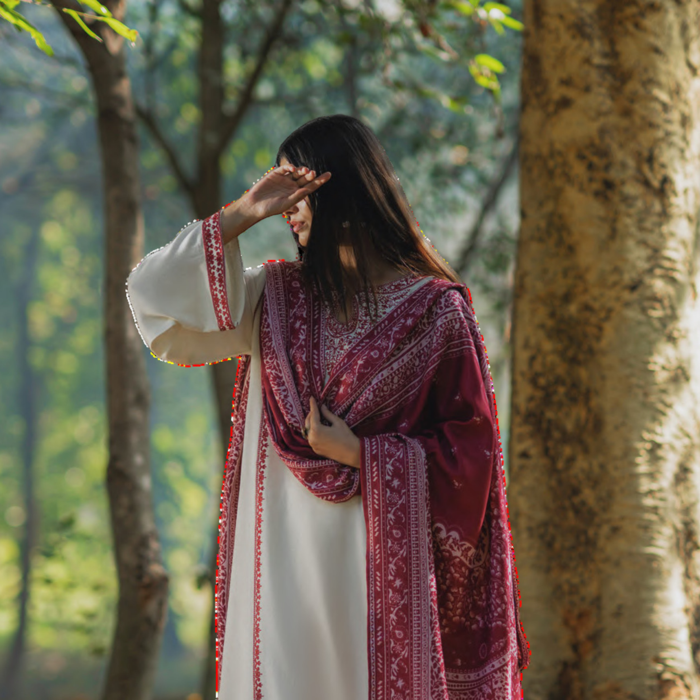 UCA-31 Embroidered Dhanak with Pashmina Shawl Winter Collection by Casuallite