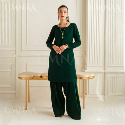 UA-139 Solid Velvet Farshi Shalwar Collection by Umnaa