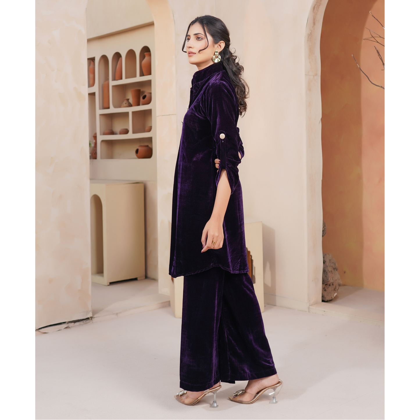 UMS-46 Velvet Co-Ords set by Simrans | Ready to Wear | Asian Clothes