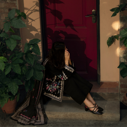 UCA-33 "Shadows" Embroidered Khaddar with Wool Shawl Winter Collection by Casuallite