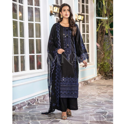 UA-159 Embroidered Dhanak Collection by Umnaa