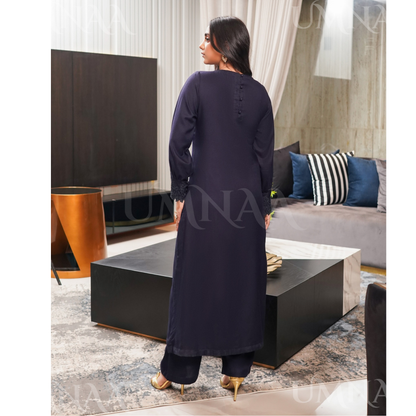 UMS-53 Solid Embroidered Dhanak Co-Ords Set | Ready to Wear | Simrans