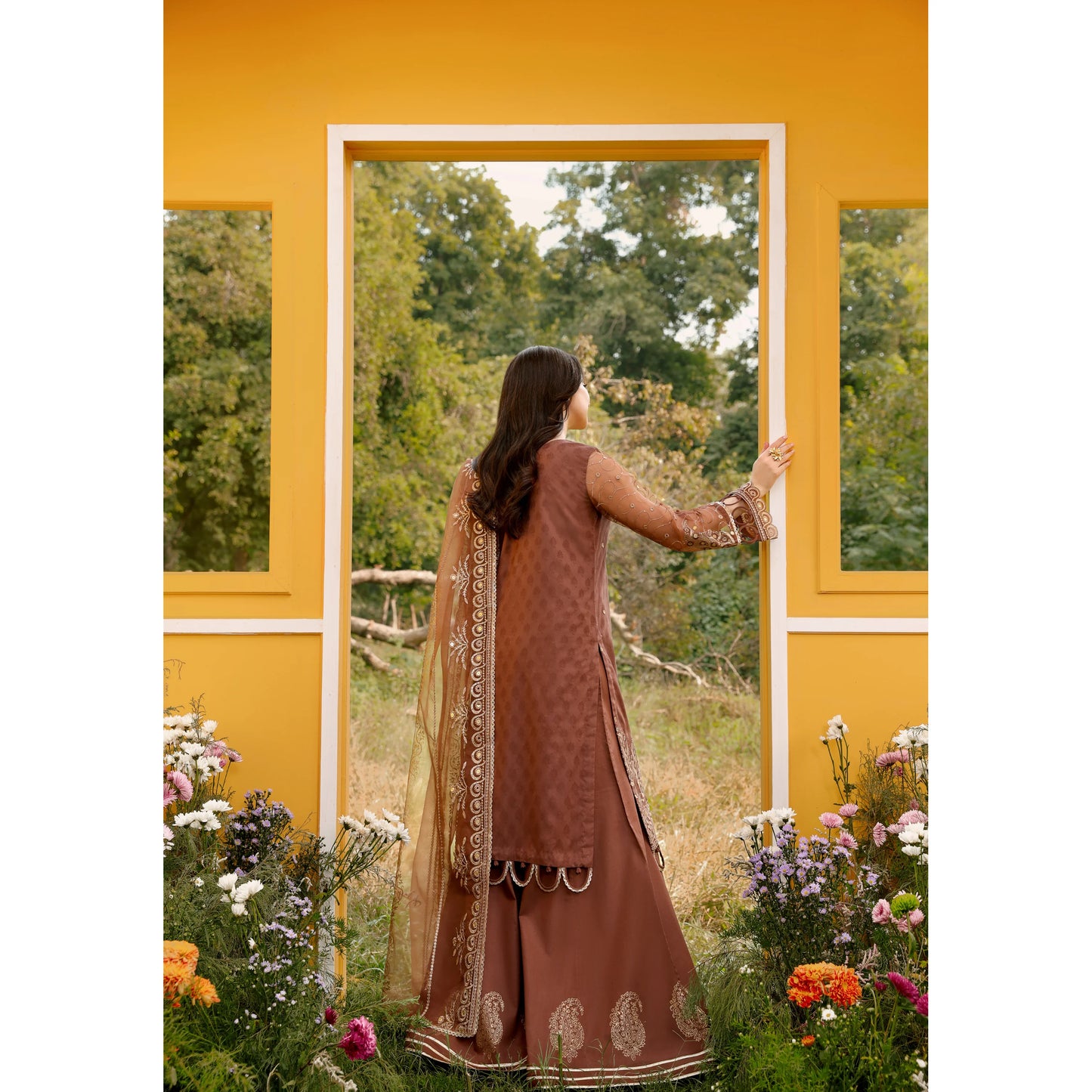 UMS-55 Janan Mother Daughter Chikenkari Jacquard Eid Edit by Simrans | Ready to Wear Asian Pakistani clothes