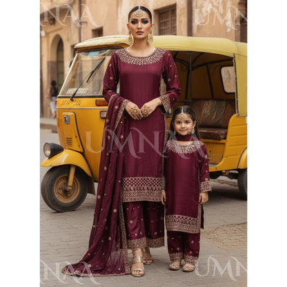 UA-167 Embroidered Viscose Mother Daughter Festive Collection by Umnaa