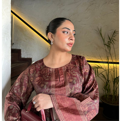 UA-169 Silk Printed Co-Ords Set by Umnaa | Ready to Wear Modest fashion Asian