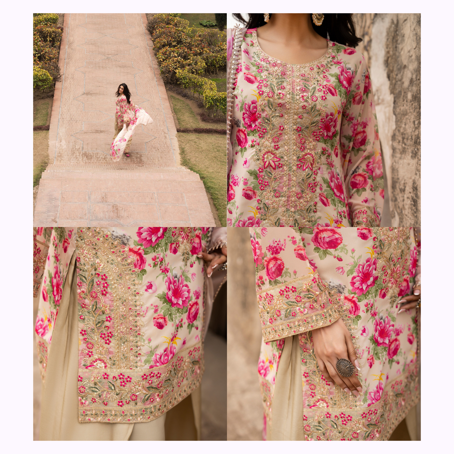 "AURA" Embroidered Georgette Collection by Karma Collection