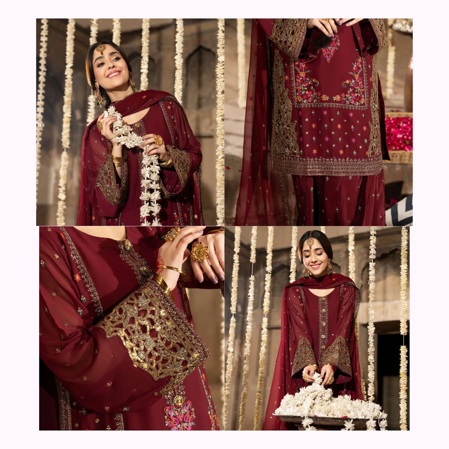 F-521 "Saj Dhaj" Embroidered Georgette Collection by Karma Collection