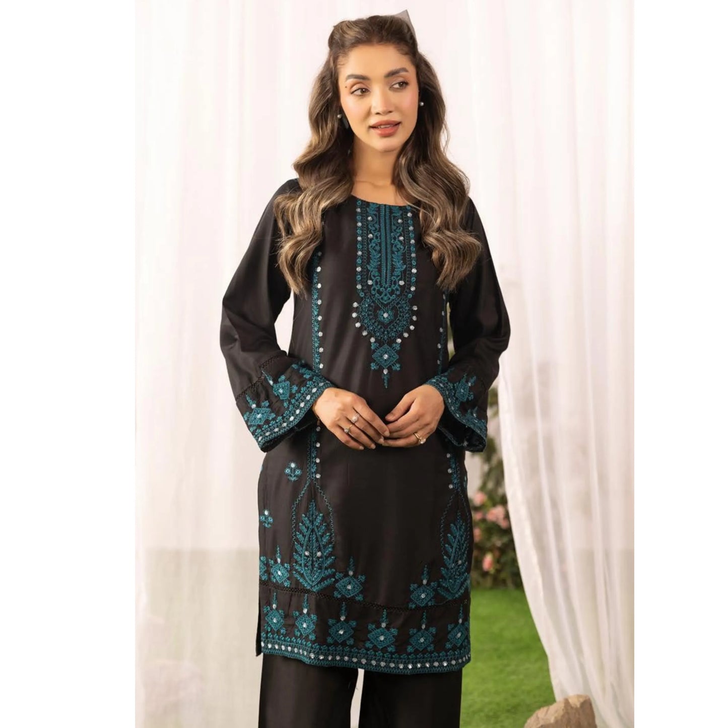 UMS-59 Embroidered Linen Co-Ords Set 2 Pc Set by Simrans