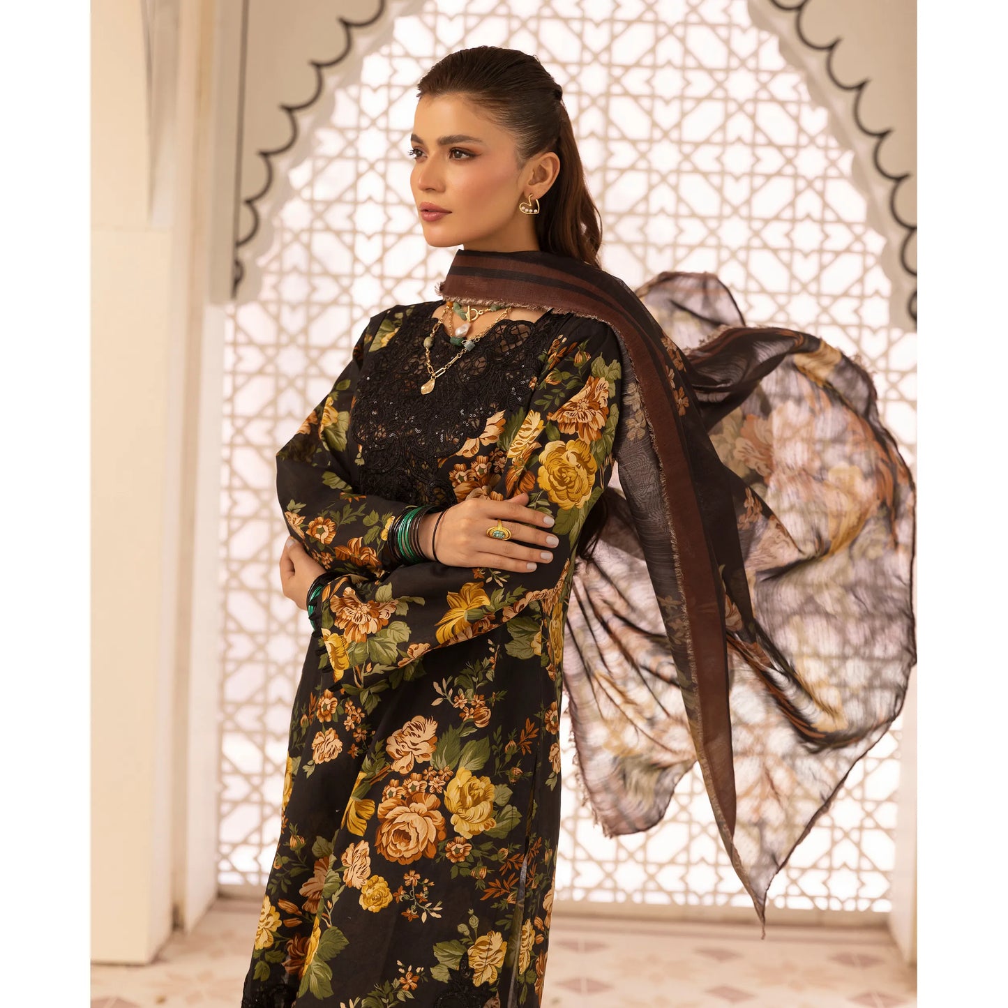 UMS-63 "Limelight" by Simrans Embroidered Printed Pure Lawn 3 Pc Collection Ready to Wear Pakistani Asian clothes