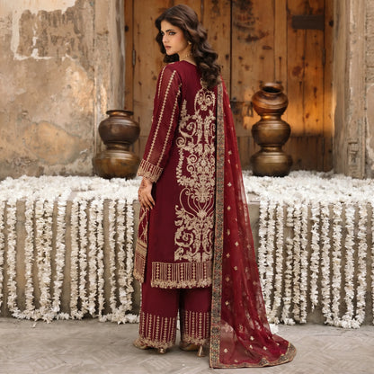 U-73 3 Pc women's Embroidered Chiffon salwar kameez Pakistani Indian fashion Traditional Womenswear Festive collection-UMNAA