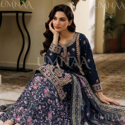 UA-211 Embroidered Viscose with Cotton Silk Sharara collection by Ready to Wear Pakistani Asian clothes