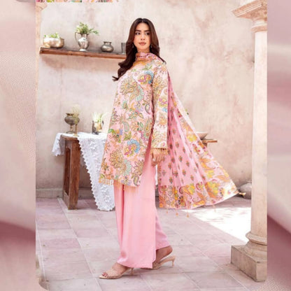 UA-225 Trendy Indian Armani Silk 3 Piece Suit by Umnaa | Embroidered Kameez with Shamoos Silk Shararah & Apple Silk Dupatta | Festive & Party Wear