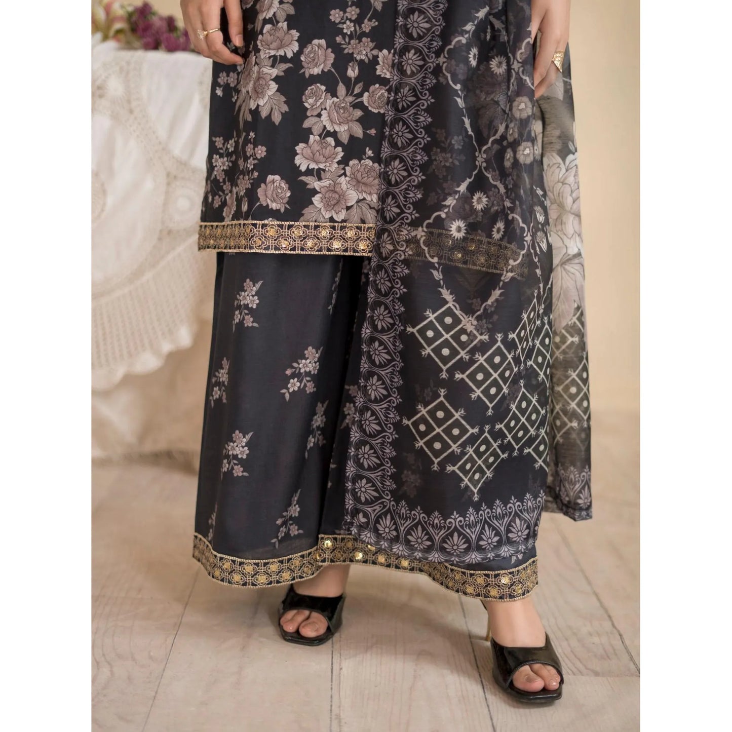 RA-37 Embroidered Printed Lawn Dress with Printed Cotton Silk Dupatta | Women's 3 Piece Summer Suit