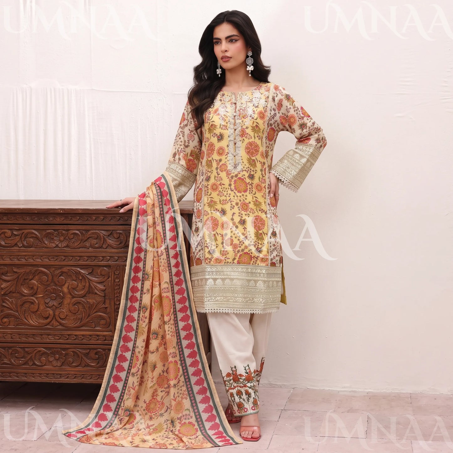 UA-334 Embroidered Viscose 3 Pc Collection Ready to Wear Pakistani Asian clothes by Umnaa