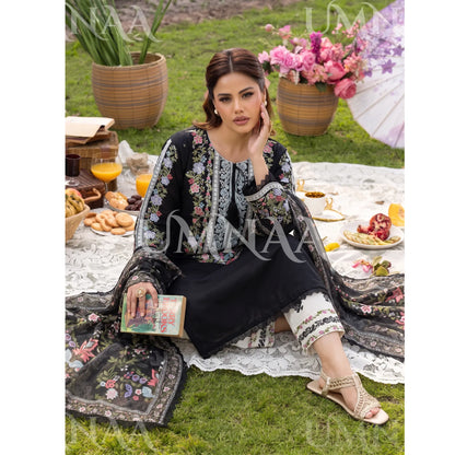 UA-246 Embroidered Cotton 3 Pc Collection Ready to Wear Pakistani Asian clothes by Umnaa