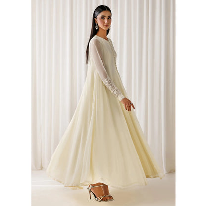 UA-281 Embroidered Chiffon Frock 3 Pc Collection | Umnaa