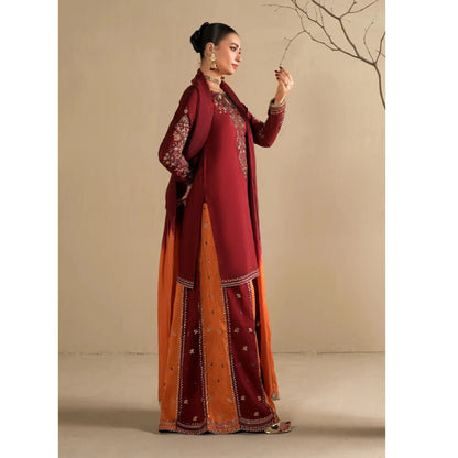 UA-282 Embroidered Raw Silk Luxury Sharara Collection | Umnaa