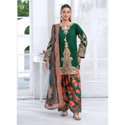 UTT-25 " Ethnic" Cambric Cotton 3 Pc Collection | Traditional Thread