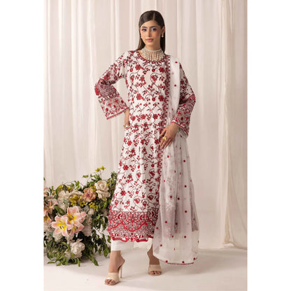 UMS-69 "Aaliya by" Simrans Embroidered Linen frock 3 Pc