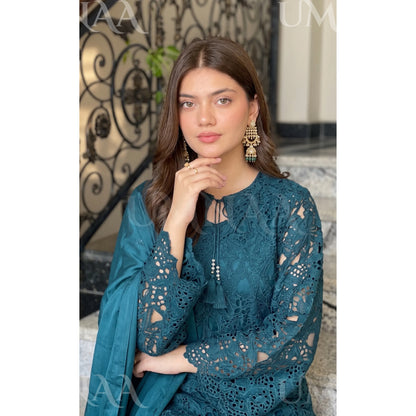 UA-290 Qureshia Silk Sharara 3 Pc | Umnaa