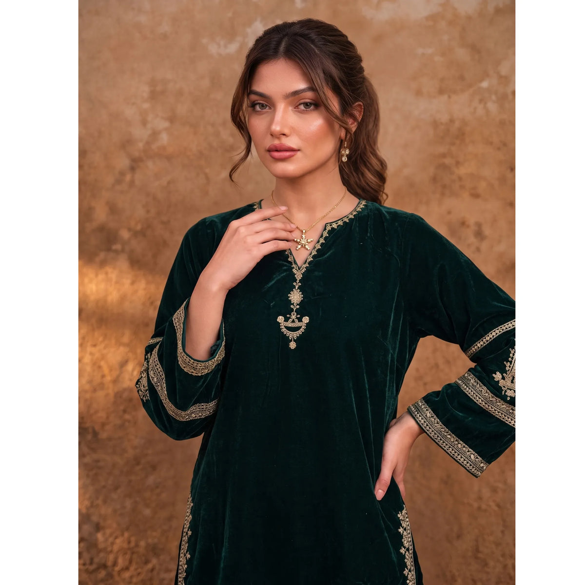 UA-315 Embroidered Farshi Shalwar Cord Set | Umnaa