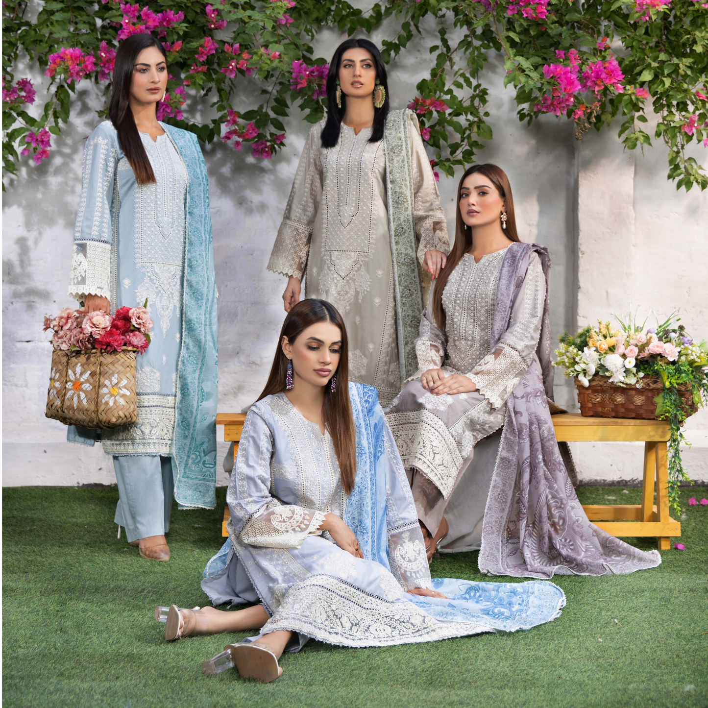 UTT-05 Embroidered Cambric Cotton 3 Pc Ready to wear Collection | Traditional Thread