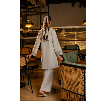 UCA-18 2 Pc Casual Cotton Farshi Shalwar Chikenkari Co-Ords Set | Ready to Wear | Casuallite