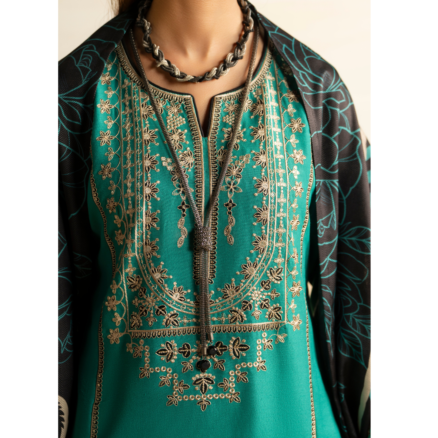 RA-25 Embroidered Dhanak Collection by Raniya.h