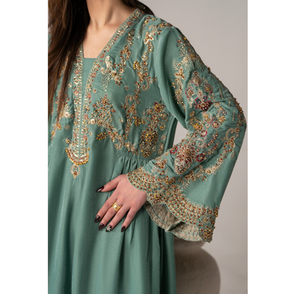 RA-26 Velvet Kaftan Dress Collection| Embroidered 1 Piece Festive Wear
