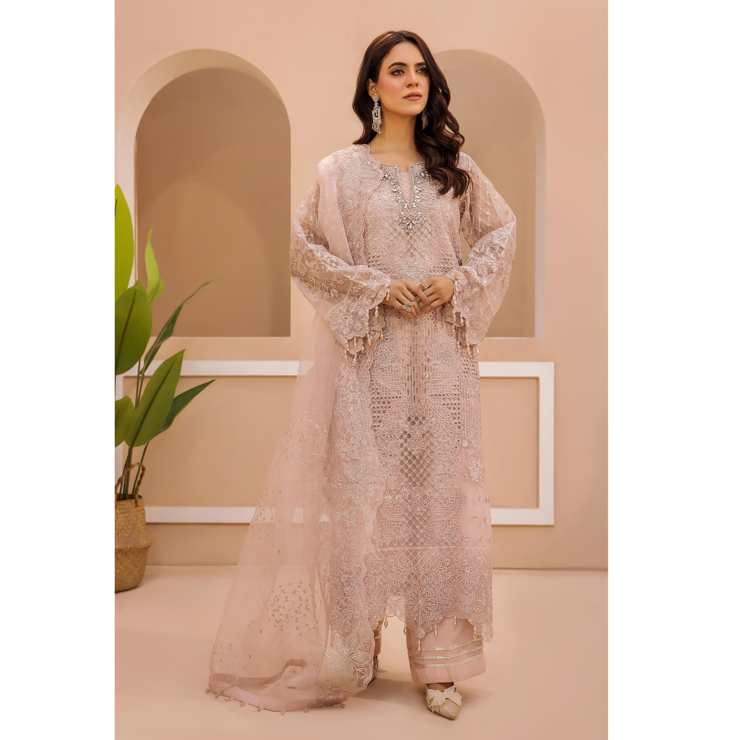 UTT-10 "Chantelle" Embroidered Chiffon Festive Collection by Traditional Thread