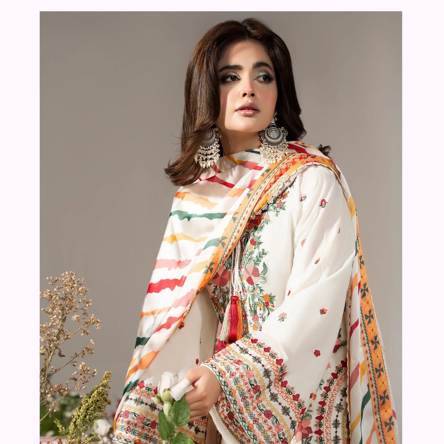 KC-1581 "AYRA" Embroidered Cambric Cotton Collection by Karma Collection