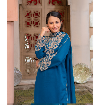 UMRZ-50 Luxury Chiffon Embroidered 3 Pc Collection by Rangz