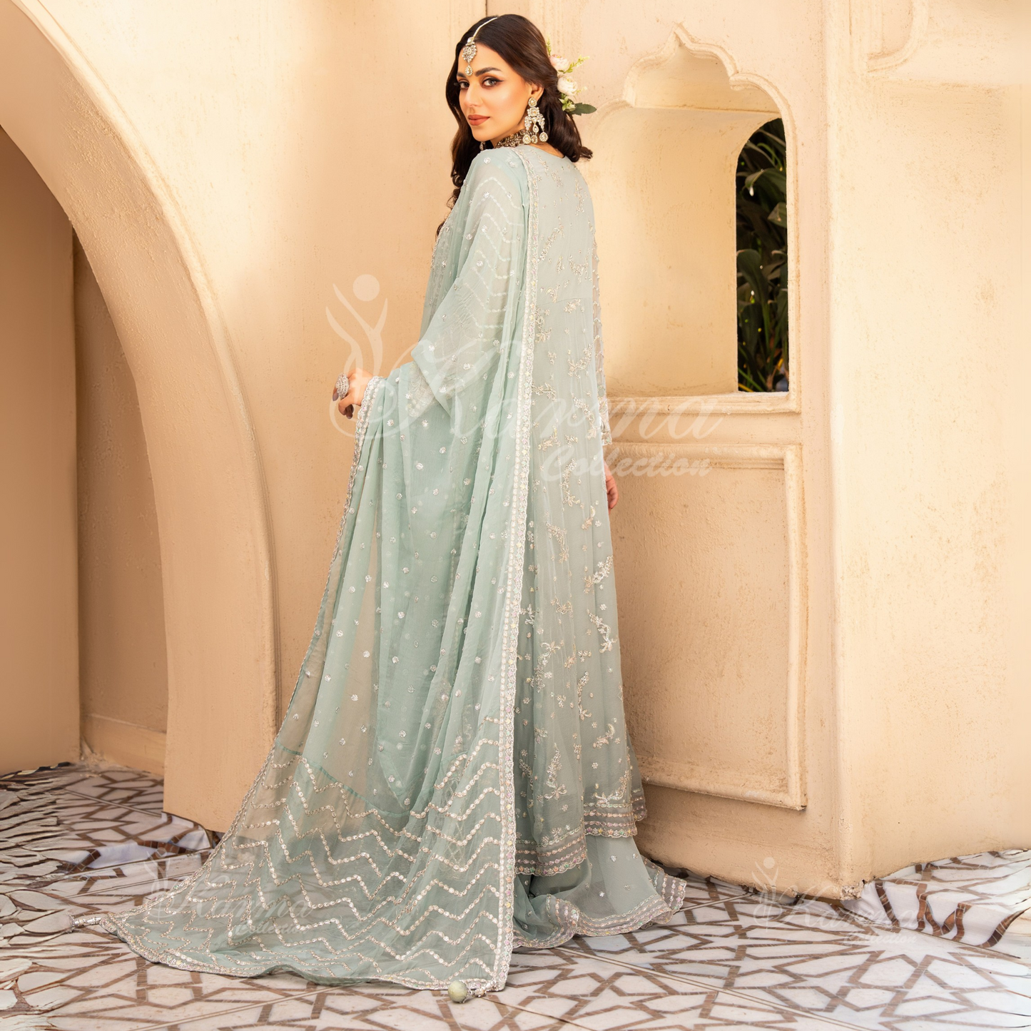 Luxury Embroidered Chiffon Party wear dress  | Wedding Collection | karma Collection | UMKC01201