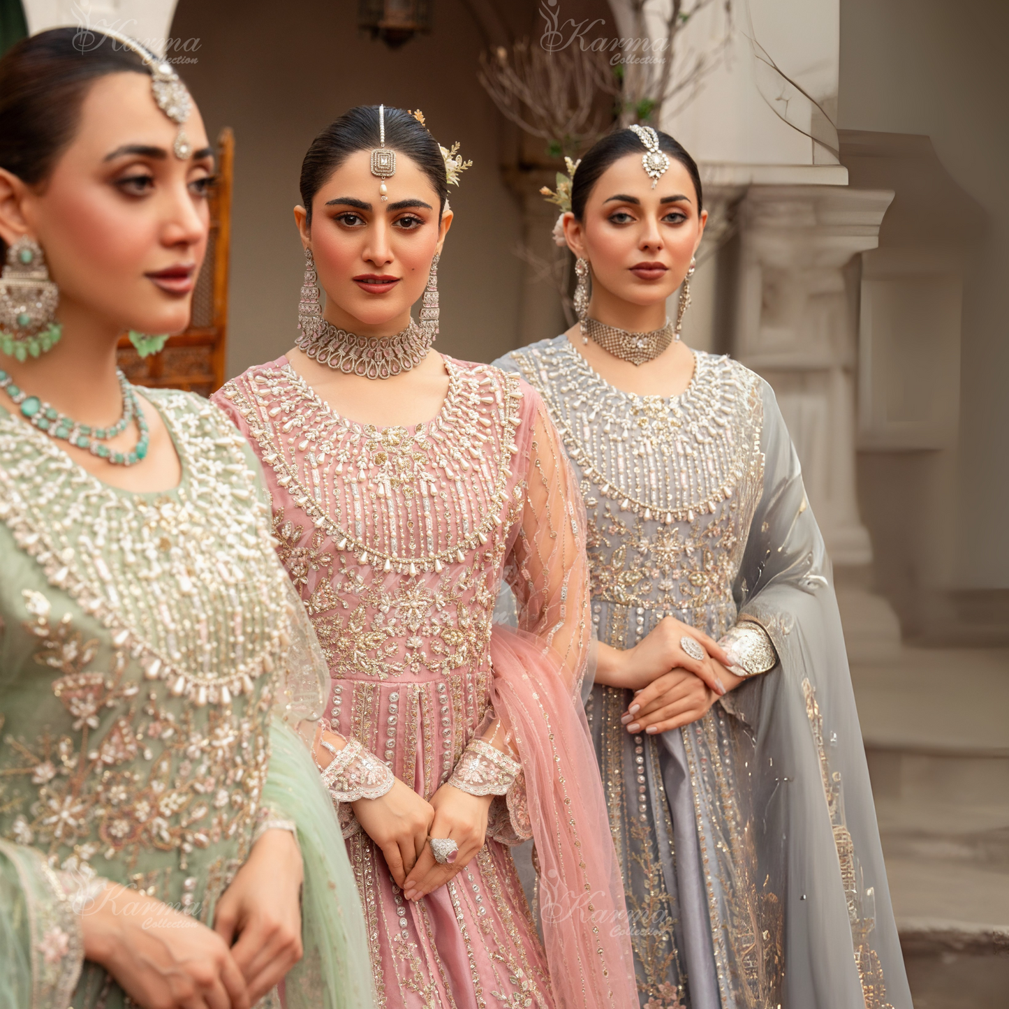 Luxury Embroidered soft Net long Maxi | Wedding Collection | karma Collection | UMKC01301
