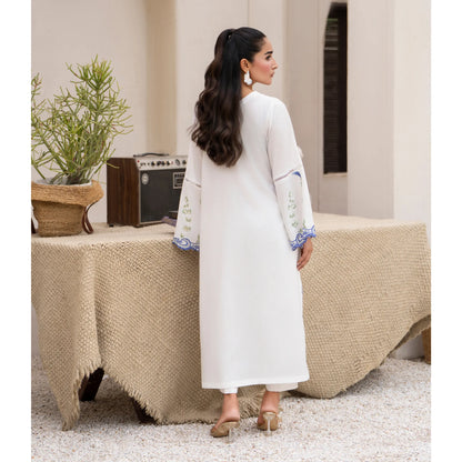 UA-247 Embroidered Cambric Cotton Kaftan Style Co-Ord Set Asian Wear | Umnaa