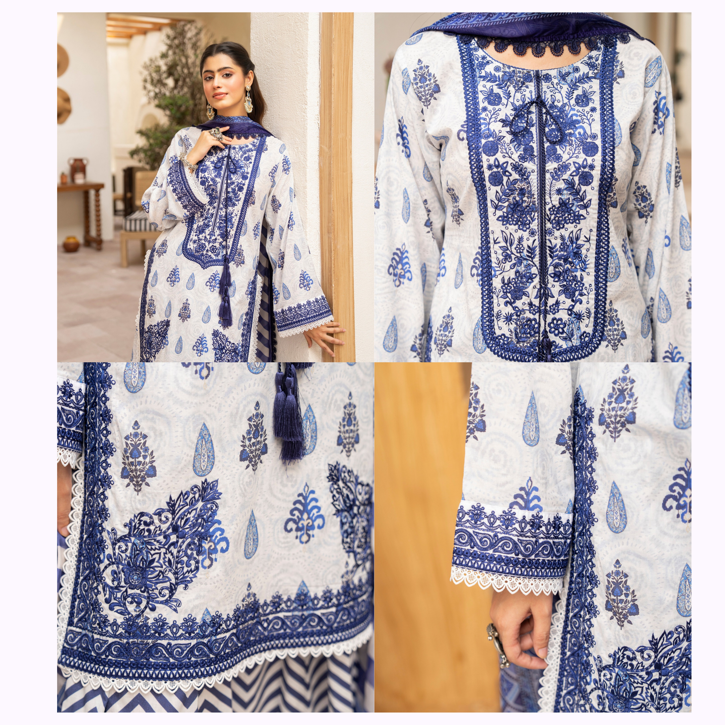 "Aina II" Embroidered Printed Lawn 3 Pc Collection by Karma Collection TT