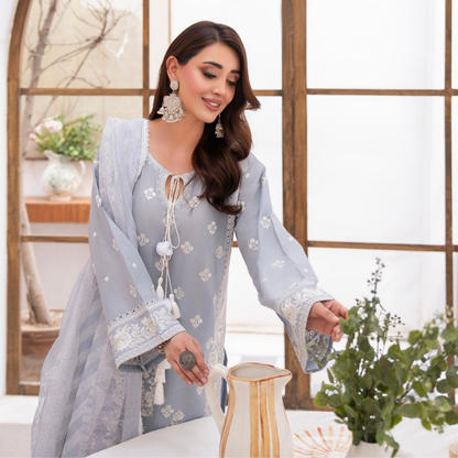 KC-1476 Embroidered Luxury Cambric Cotton farshi Shalwar Collection | Ready to Wear | Karma Collection