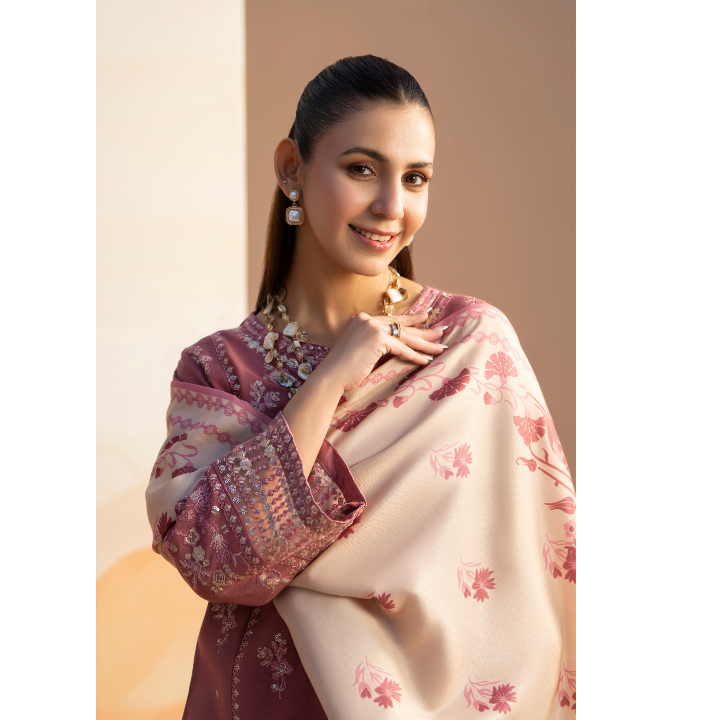 RA-25 Embroidered Dhanak Collection by Raniya.h