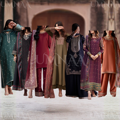 UCA-34 "ISHQIA" Festive Drop Embroidered Viscose Collection by Casuallite