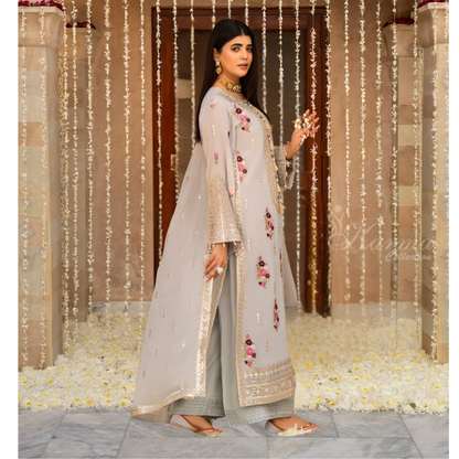 F-496 "Hayat" Embroidered Georgette Chiffon 3 Pc Collection