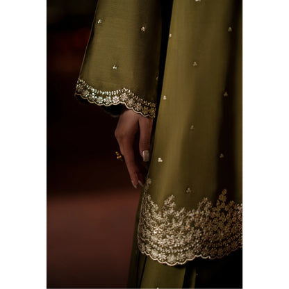 UCA-37 EALA Festive Embroidered Viscose Dress with Printed Silk Dupatta | Women’s Festive Wear Pakistani Designer Outfit by Casuallite